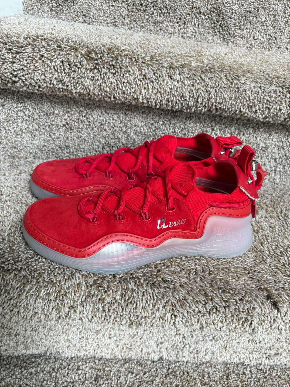 Christian Louboutin Men’s Suede Bold Red Low-Top Sneakers